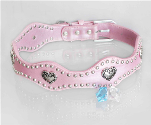 Pink Fashion PU Dog Collar