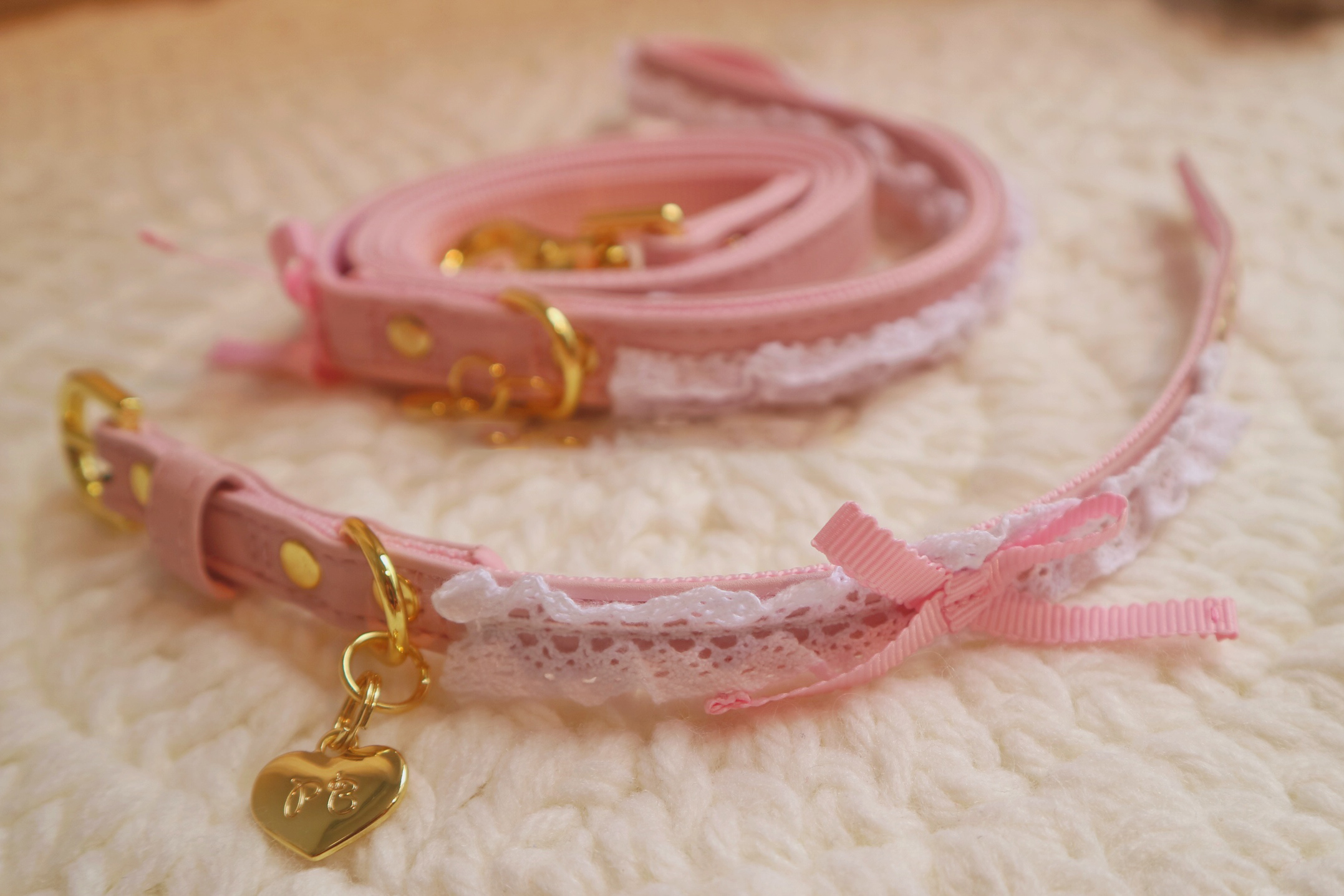 Pink Lace Dog Collar